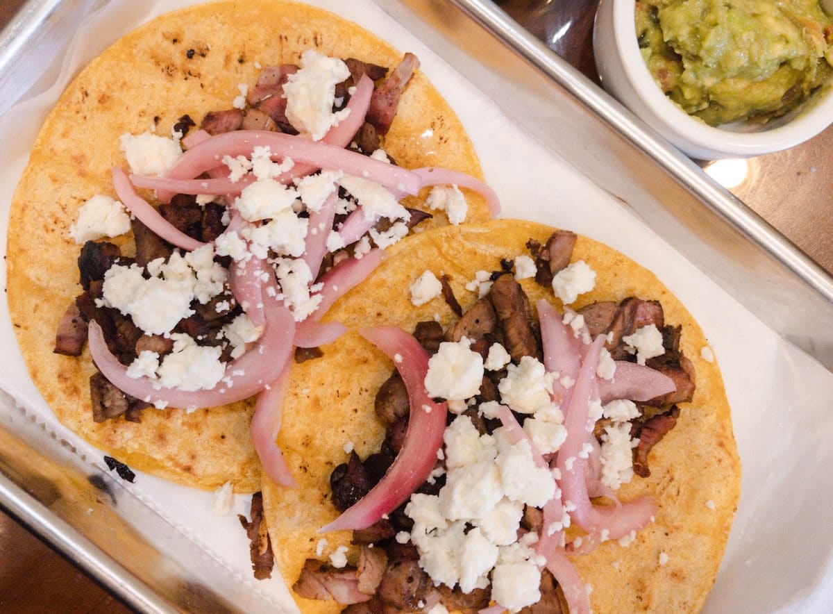 Top these smoked lamb tacos with your favorite sheep cheese from Green Dirt Farm.