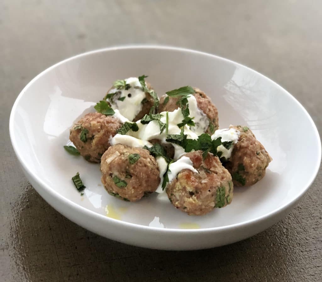 Try this mediterranean lamb meatball recipe with ground lamb from Green Dirt Farm.